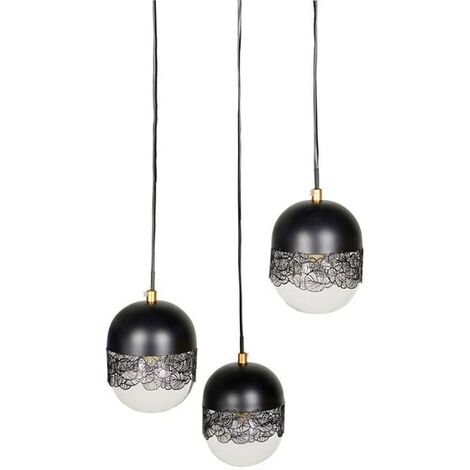 Suspension triple métal noir Stilla