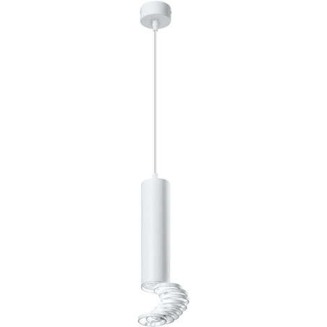 Suspension Tuba Candellux blanche Ø6cm GU10 50W métal
