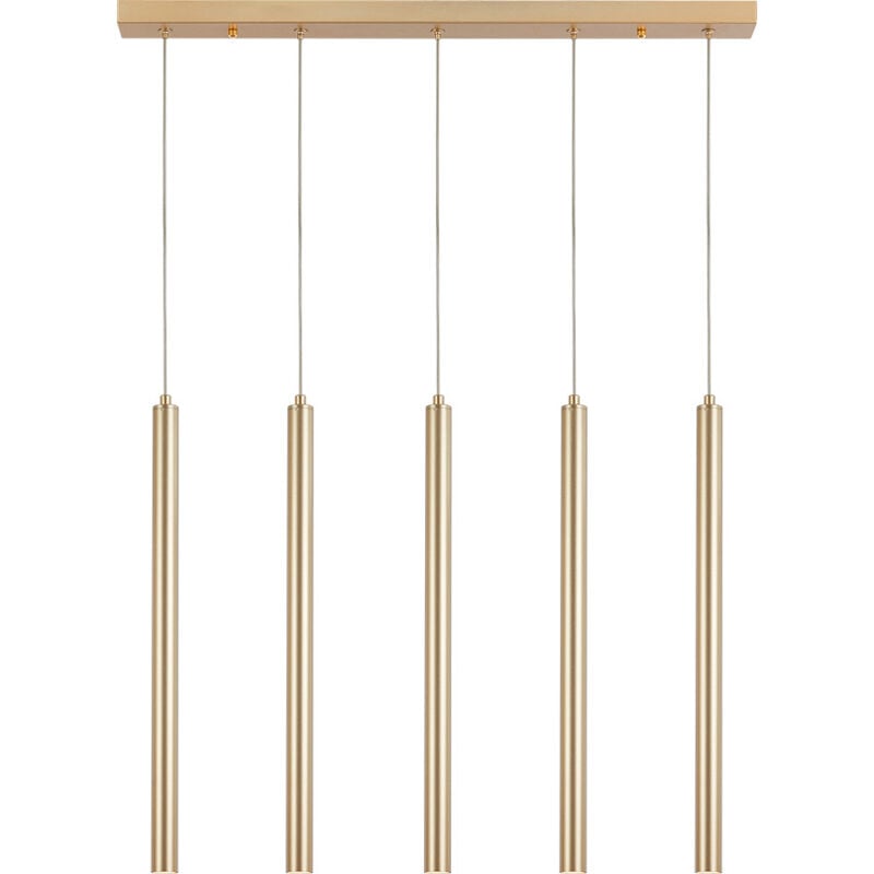 Suspension tube 5x10W G9 Doré IP20