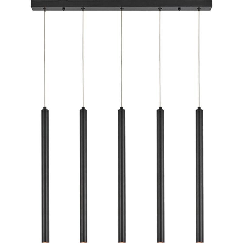 Suspension tube 5x10W G9 Noir IP20