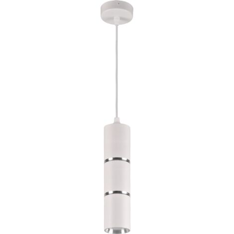 Suspension tube blanche métal GU10 Bamboo Polux 324399