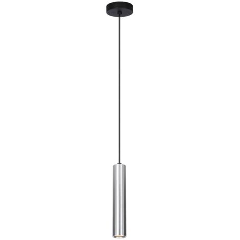 Suspension tube ronde alu gris GU10 10W Lopus Italux