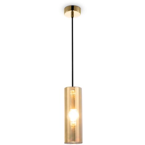 Suspension tube verre Gioia Maytoni laiton doré E14