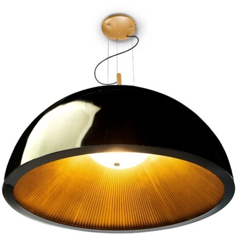 Leds-c4 - Suspension, Grande Suspension design Umbrella Noire et dorée en Plastique, Leds C4