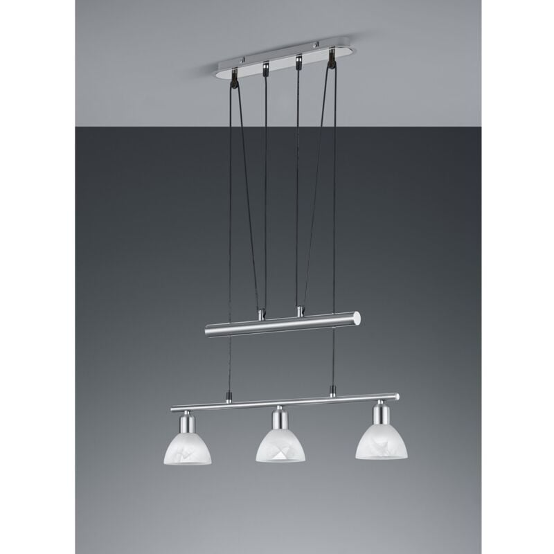 Iperbriko - Suspension Up and Down 3 Lumières Rocker Levisto Nickel Trio Lighting