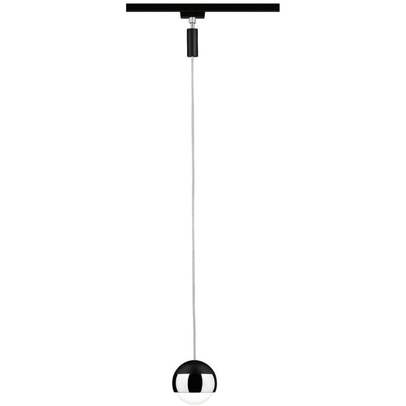 Pendel Capsule Luminaire sur rail haute tension URail led intégrée 6 w led noir (mat), chrome - Paulmann
