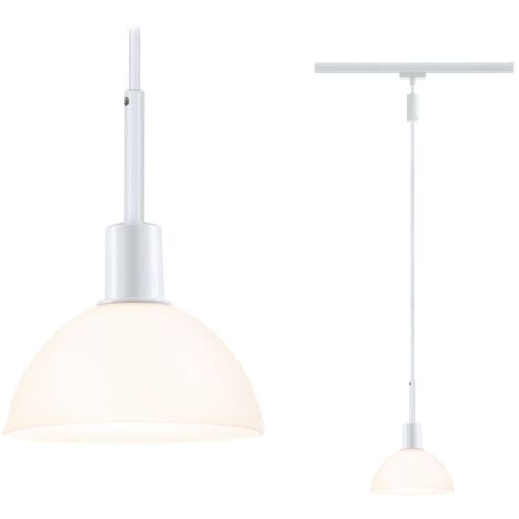 Suspension URail Sarrasani Paulmann - 20W max - E14 - Dimmable - Blanc / verre opale