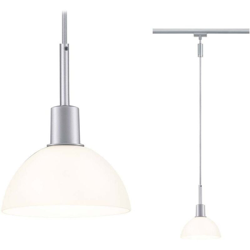 Paulmann Sarrasani Luminaire à suspendre URail E14 chrome (mat), opale