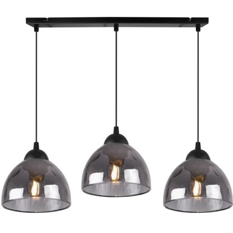 SUSPENSION VENICE 3 ABAT-JOUR PLATS GRAPHITE E27