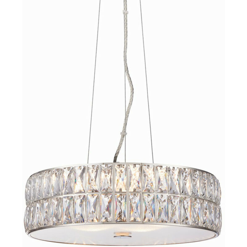 

Endon Verina - Lámpara colgante cilíndrica LED de 5 luces, cromo, detalle de cristal
