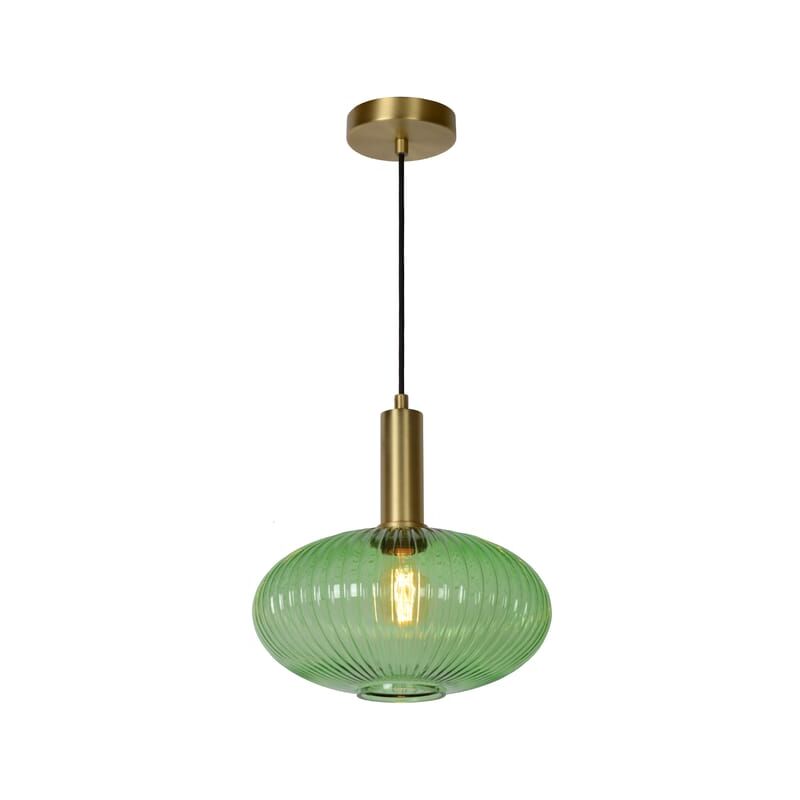 Suspension, verre, vert, Diam.30 cm, E27