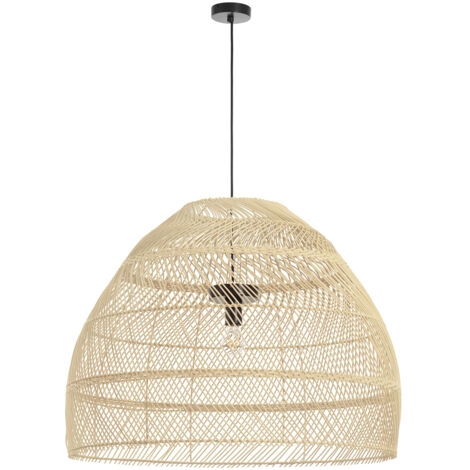 Suspensión VIETNAM XL E27 15W Mimbre claro Negro