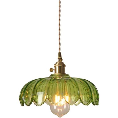 Suspension vintage en verre, style industriel, avec abat-jour semi-circulaire de 25 cm (9,84 pouces) pour loft ou bar à café.