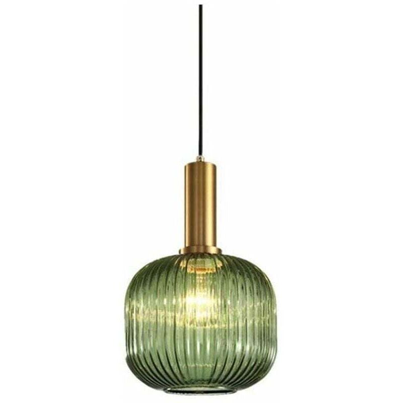 Suspension vintage industrielle, plafonnier suspendu de style rétro moderne, suspension, abat-jour en verre avec support de lampe en laiton poli