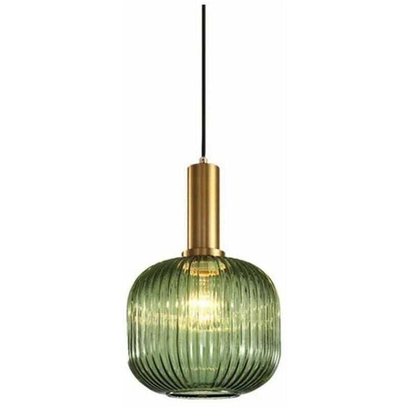 Suspension vintage industrielle, plafonnier suspendu de style rétro moderne, suspension, abat-jour en verre avec support de lampe en laiton poli