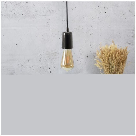 Suspension Vintage - Noir Aluminium - Câble Noir