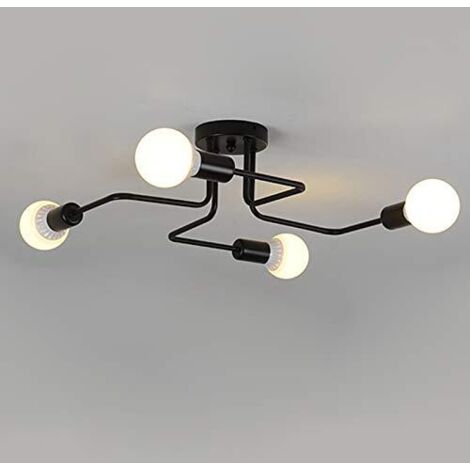 Plafonnier LED Hofstein 4 Spots – Lustre Moderne Noir – Éclairage Salon