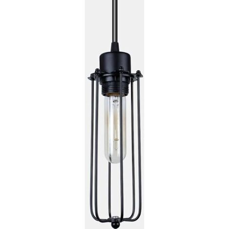 Suspension vintage rétro avec abat-jour en forme de cage à oiseaux, douille E27 pour table à manger, chambre à coucher, café, salle de lecture.