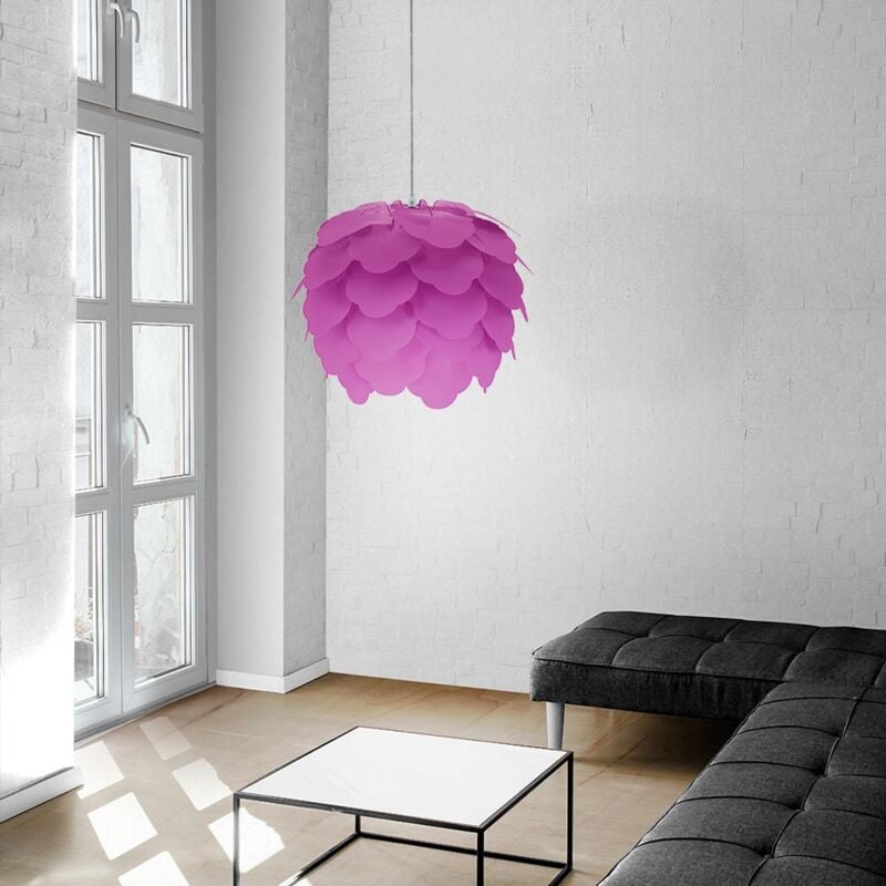 Plafonnier suspension violet salon salle à manger éclairage feuilles fleurs lampe pendule Eglo 92987