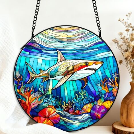 Suspension vitrail animal attrape-soleil 25 cm décoration fenêtre cadeau intérieur
