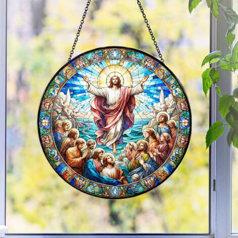 Suspension vitrail – Attrape-soleil décoratif, Diamètre : 9 cm