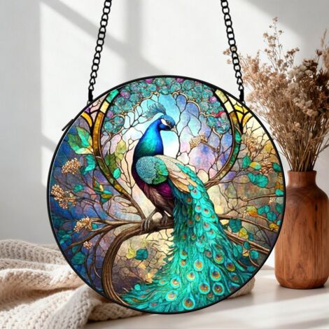Suspension vitrail chien attrape-soleil 25 cm décoration fenêtre cadeau intérieur