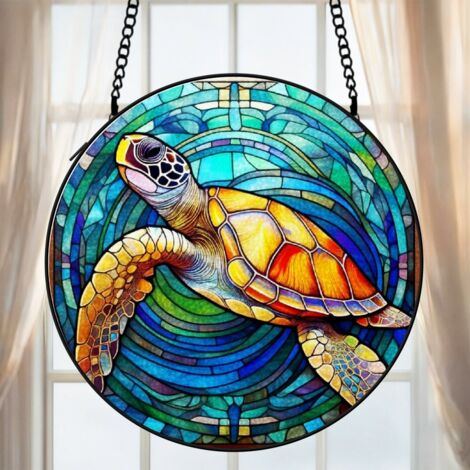 Suspension vitrail chien attrape-soleil 25 cm décoration fenêtre cadeau intérieur