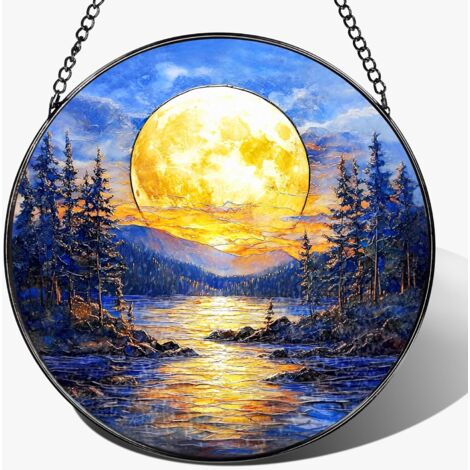 Suspension vitrail décorative 12.5 cm – Attrape-soleil pour intérieur, cadeau Noël, anniversaire femme homme