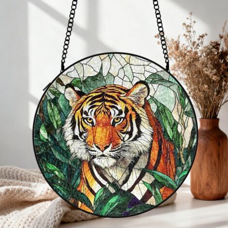 Suspension vitrail oiseau attrape-soleil 25 cm décoration fenêtre cadeau maman