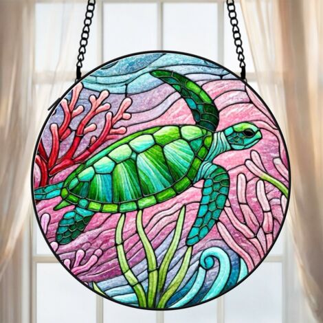 Suspension vitrail oiseau attrape-soleil 25 cm décoration fenêtre cadeau maman