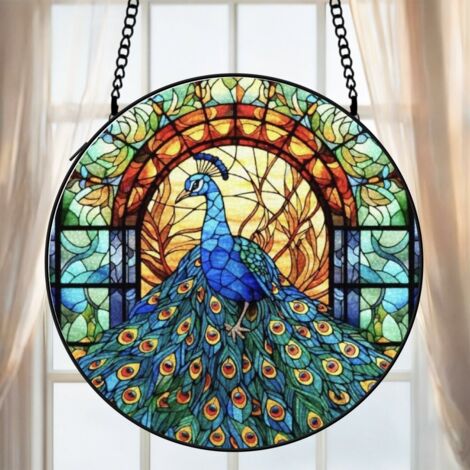 Suspension vitrail papillon attrape-soleil 25 cm décoration fenêtre cadeau intérieur