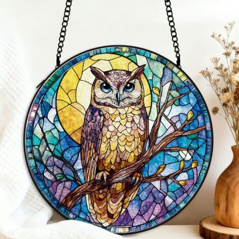 Suspension vitrail papillon attrape-soleil 25 cm décoration fenêtre cadeau intérieur