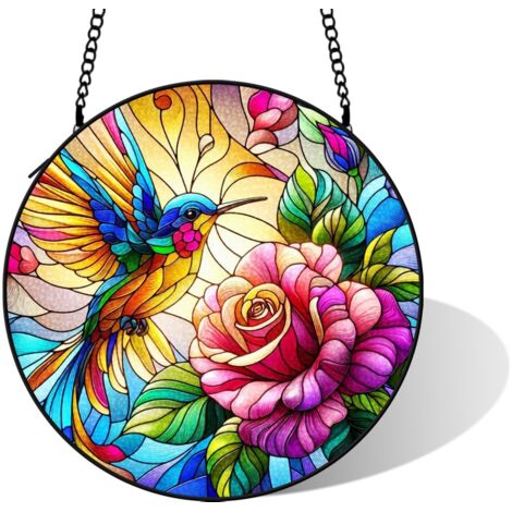 Suspension vitrail pour décoration chic, diamètre: 9 cm