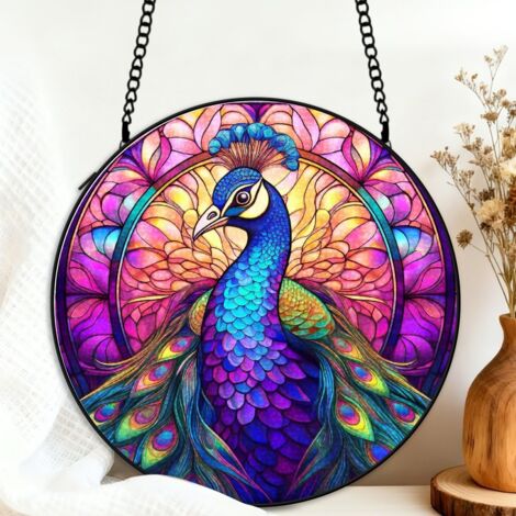 Suspension vitrail tortue attrape-soleil 25 cm décoration fenêtre cadeau intérieur