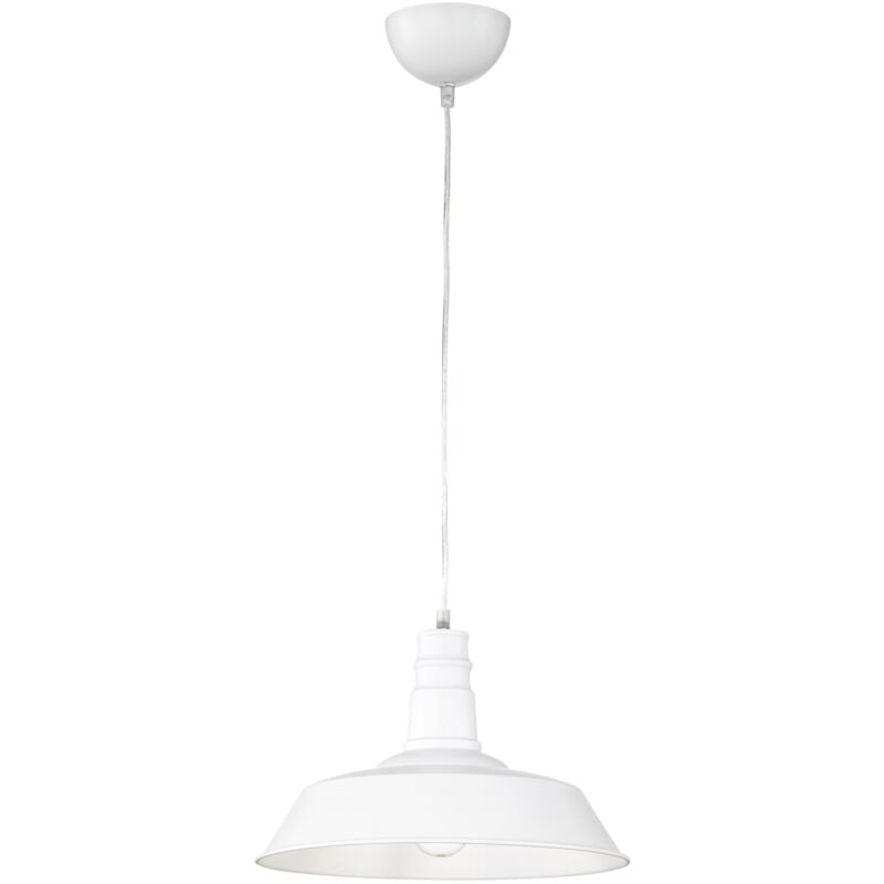 Trio Lighting - Suspension, Suspension ronde en métal Will Blanc en Metal, trio