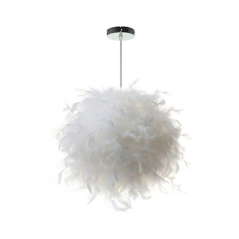 Tonchean - Suspension,1 Pack Suspension Plume Blanche 30cm Lustre Suspension Abat-Jour E27 Plafonnier Pour Chambre, Salon, Salle à Manger, Salle à