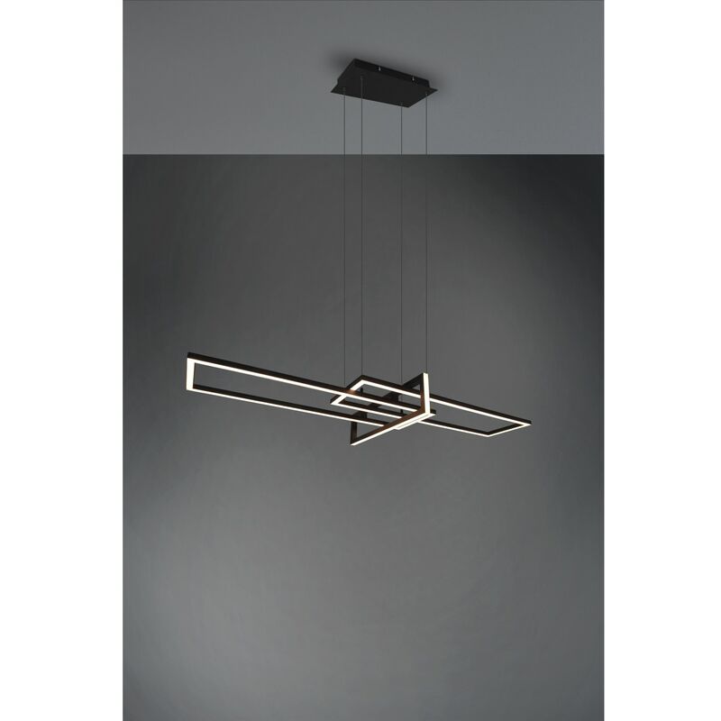 Trio Lighting - Suspension Salinas 3 Rectangles Led 34w Noir L110 cm Dimmable