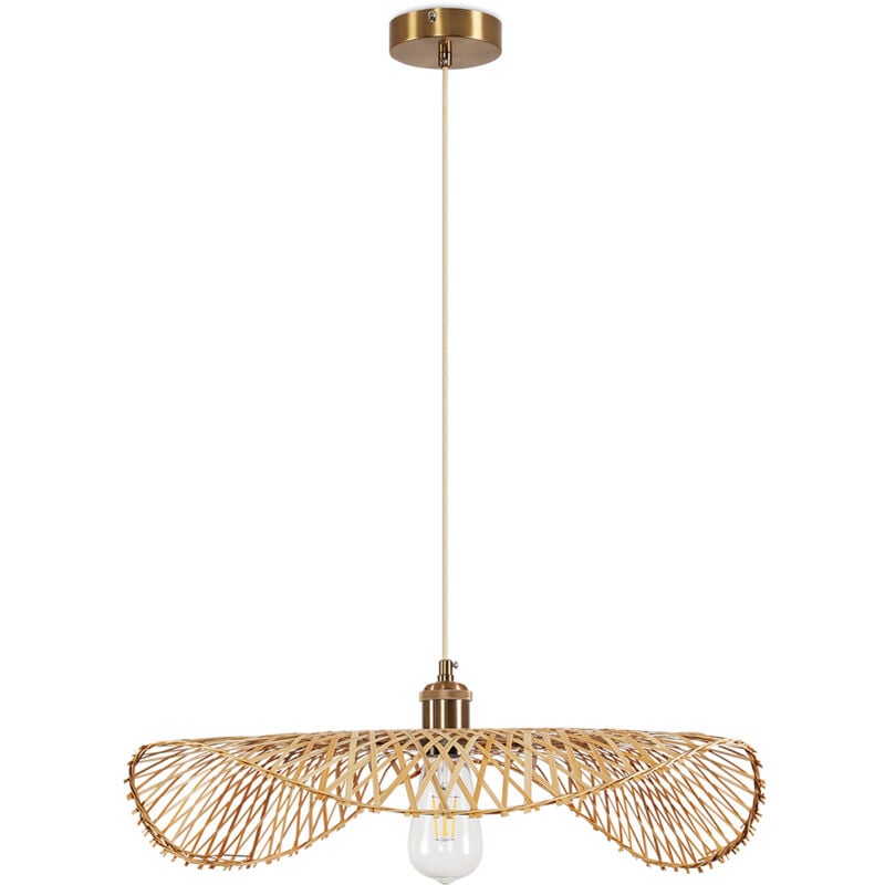 Lampe de plafond en bambou - Lampe suspendue de stile Boho Bali - Bahati Doré