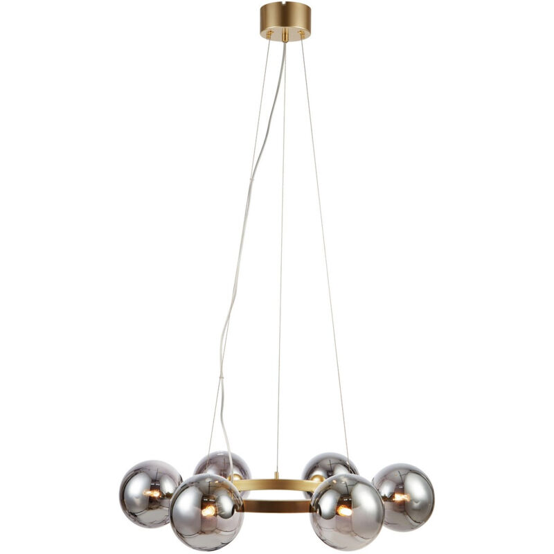 Circle Plafonnier 6 Globe Light Or, Fumée - Markslojd