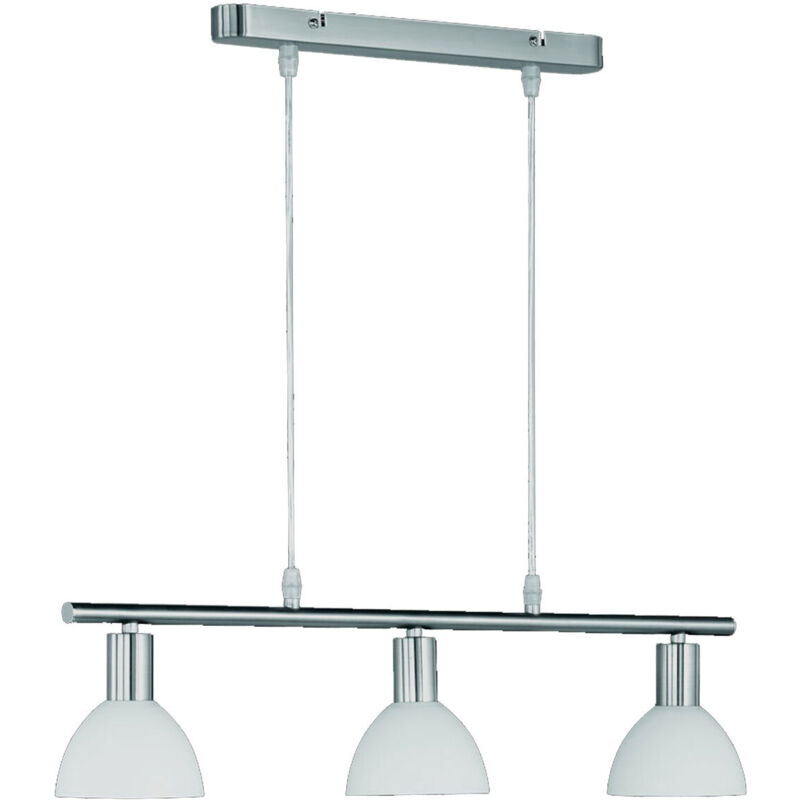 Suspension Moderne Dallas Nickel Barbell 3 Verres Blancs Trio Lighting Suspension Moderne Dallas Nickel Barbell 3 Verres Blancs Trio Lighting