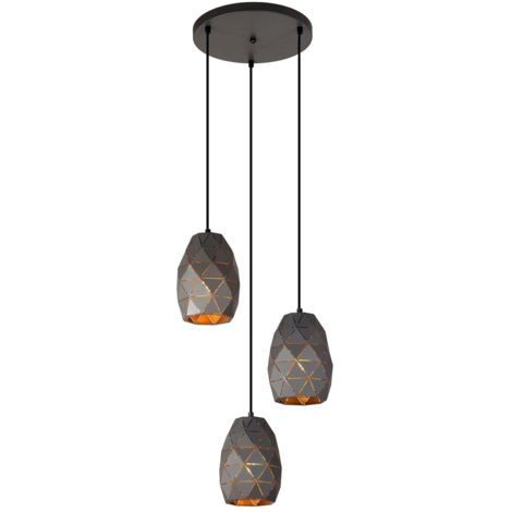 SUSPENSIONS HARLEY 3 E27 GRAPHITE ITALUX MDM-3480/3A GR+GD