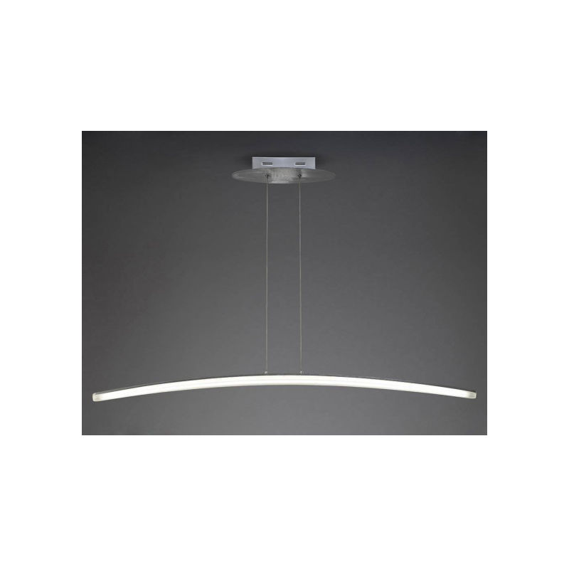 Diyas - Suspension Hemisferic 28W LED 110cm Bar 3000K, 1800lm, aluminium satiné/acrylique givré - Blanc