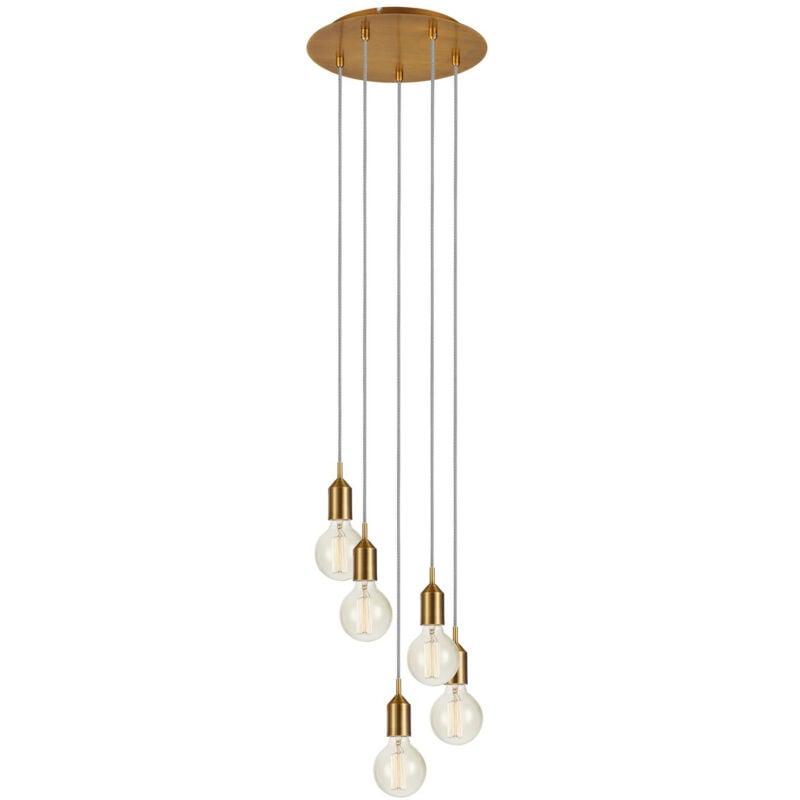 Bronx Suspension pour plafond suspendu Cluster à 5 ampoules rondes en bronze - Markslojd