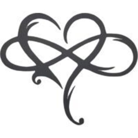 Suspensions murales Art mural en métal coeur, toujours et pour toujours amour forme de coeur symbole de l'infini cadeau pour la décoration de la Saint-Valentin de mariage à la maison, 30 x 25 cm-Fei Y