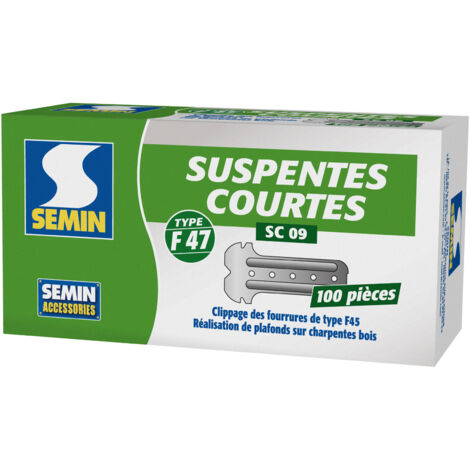 Suspente courte 90 mm type F47, boîte de 100 - SEMIN