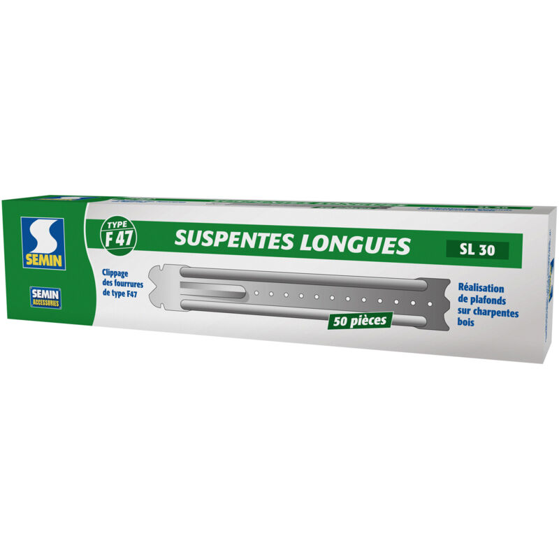 Suspente longue 300 mm type F47, boîte de 50 Semin