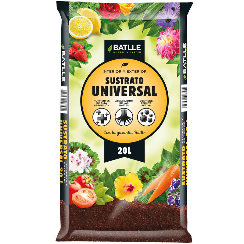 Battle - Sustrato Universal 20l - terreau universel 20 litres pour petits pots - pour la culture de tous types de plantes.