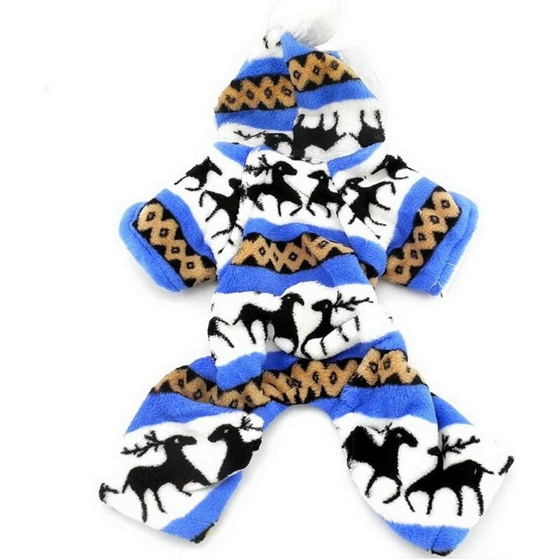 

Suéter cálido para mascotas Cuello alto Sudadera con capucha para perros Mascota Cachorro Gato Con capucha Algodón Cálido （Azul M）