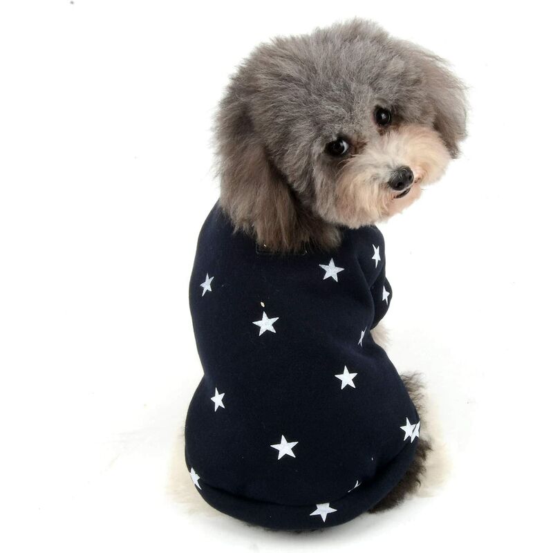 

Suéter para perros, suéteres cálidos para perros, ropa para gatos, abrigo de lana para mascotas para cachorros de perros pequeños y medianos (M, azul)