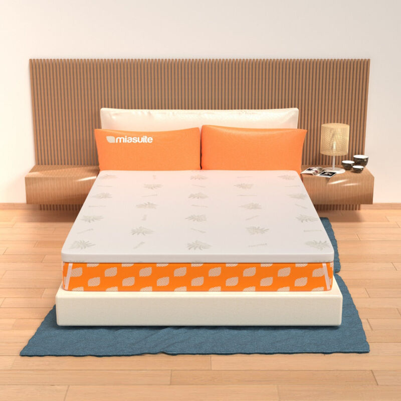 Surmatelas 165x190 Topper à Mousse à mémoire de forme - hauteur 5 cm, déhoussable AloeVera